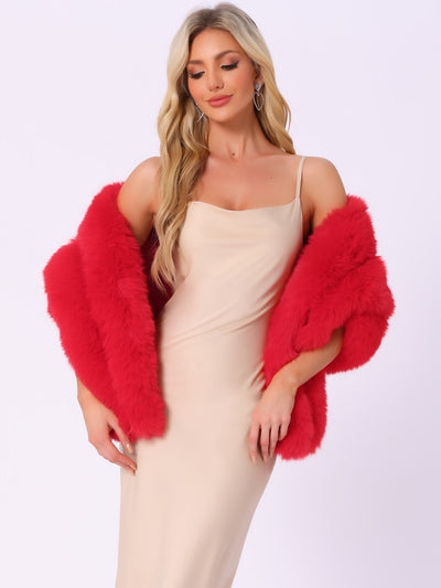 Shawl Faux Fur Elegant Wedding Party Cape Shoulder