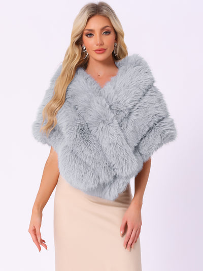 Shawl Faux Fur Elegant Wedding Party Cape Shoulder