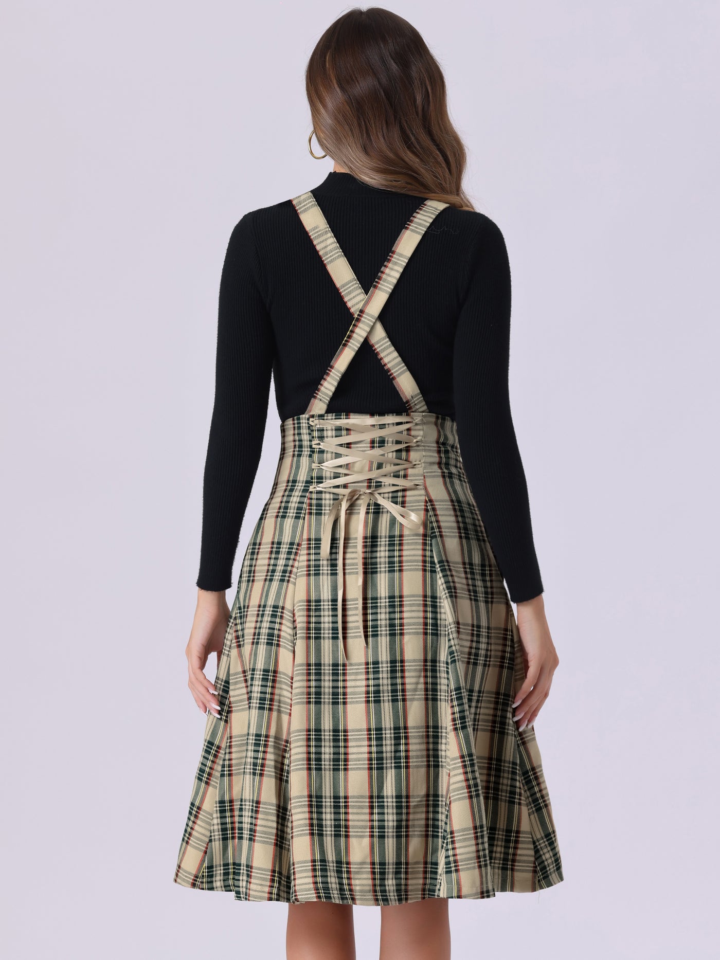 Plaid skirt overalls best sale