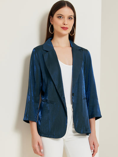 Open Front Lapel Button Casual Work Office Blazer