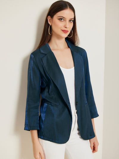 Open Front Lapel Button Casual Work Office Blazer