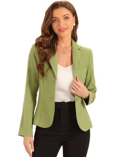 Solid Work Office Lapel Collar Stretch Jacket Suit Blazer