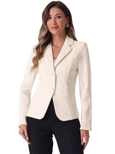 Solid Work Office Lapel Collar Stretch Jacket Suit Blazer