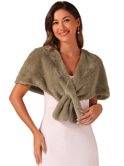 Faux Fur Shawl Winter 1920s Stole Bridal Wedding Wraps