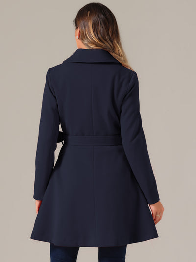 Elegant Overcoat Shawl Collar Single Winter Belted Long Coat