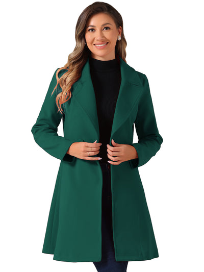 Elegant Overcoat Shawl Collar Single Winter Belted Long Coat