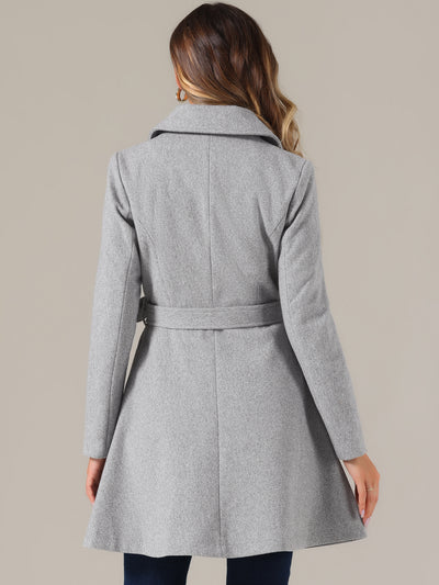 Elegant Overcoat Shawl Collar Single Winter Belted Long Coat