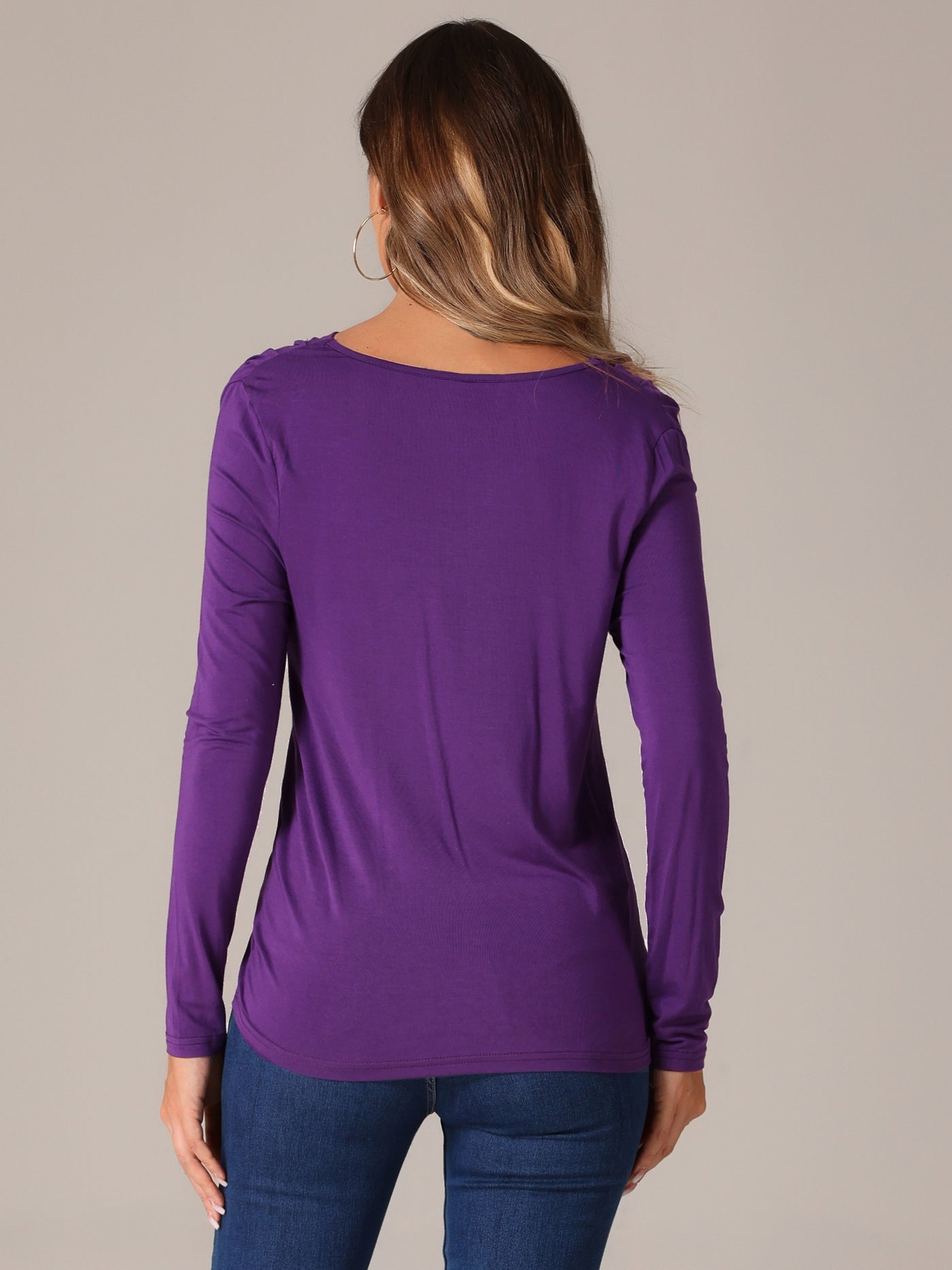 Allegra K Long Sleeve Cowl Neck Casual Sweatshirt Tops