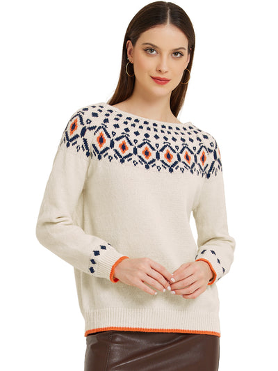 Long Sleeve Crew Neck Vintage Knitwear Pullover Sweater