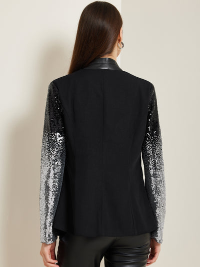 Shiny Sequin Long Sleeves Sparkle Casual Blazer Jacket