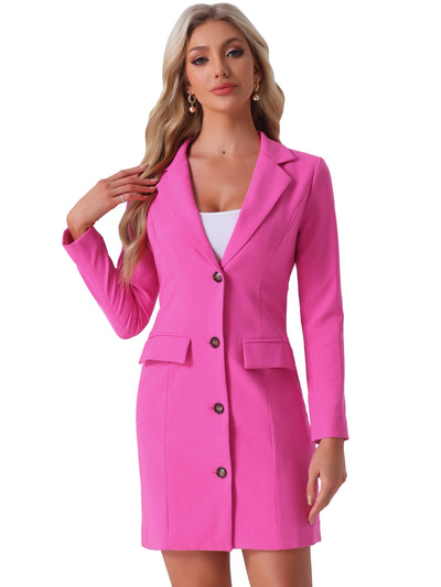 Casual Blazer Notched Lapel Collar Office Work Dress