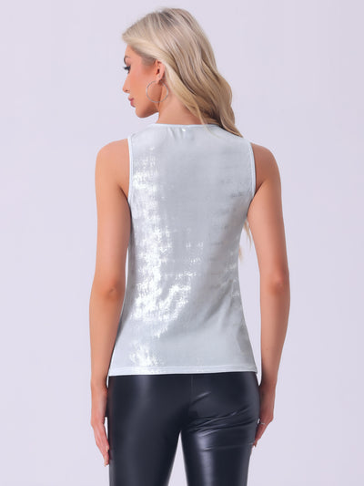 Metallic Shiny Sparkly Party Club Twist Knot Top