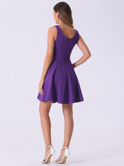 Party Sexy Sleeveless Sweetheart Neck Fit and Flared A Line Swing Cocktail Mini Dress