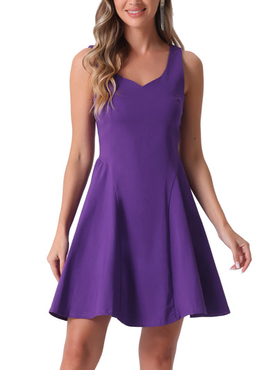 Party Sexy Sleeveless Sweetheart Neck Fit and Flared A Line Swing Cocktail Mini Dress