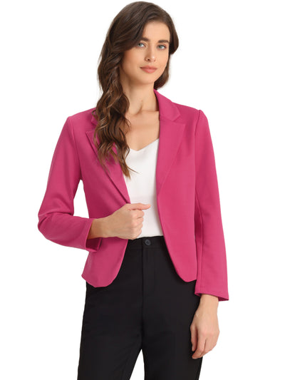 Business Blazer Open Front Office Casual Work Crop Suit Jacket