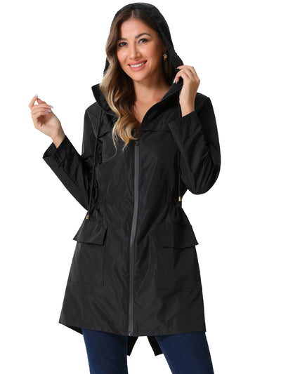 Waterproof Lightweight Hooded Windbreaker Raincoat Jacket