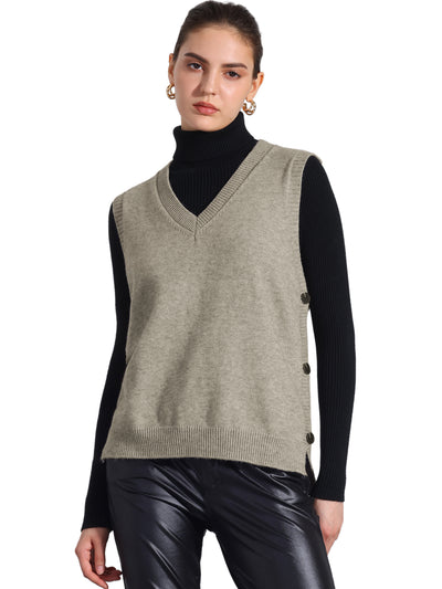 Sleeveless Ribbed V Neck Pullover Knit Sweater Vest