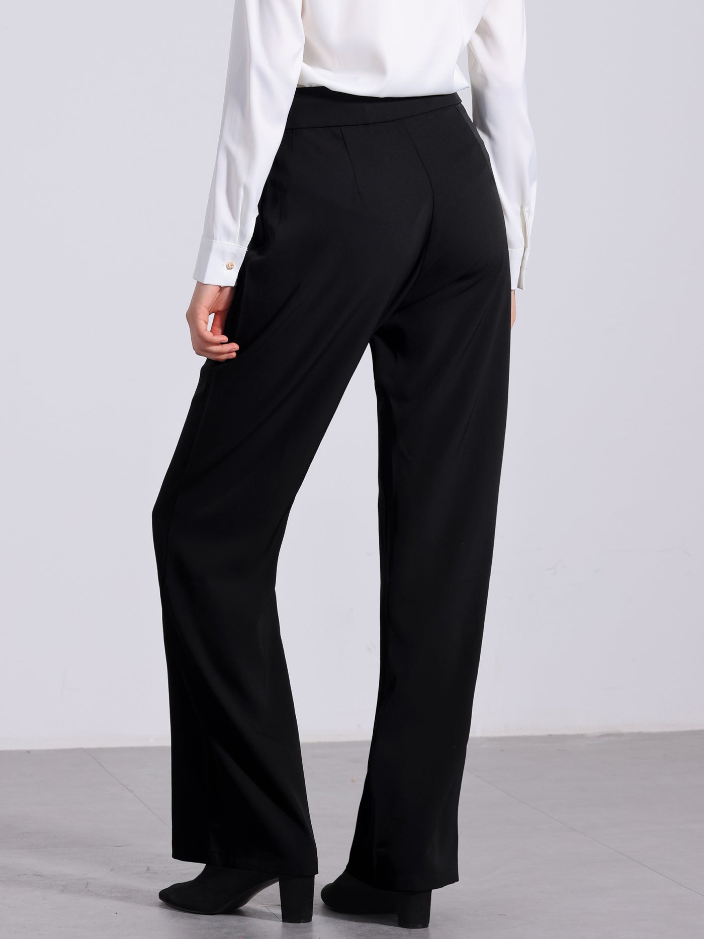 Allegra K Straight Leg High Waisted Office Business Slacks Pants