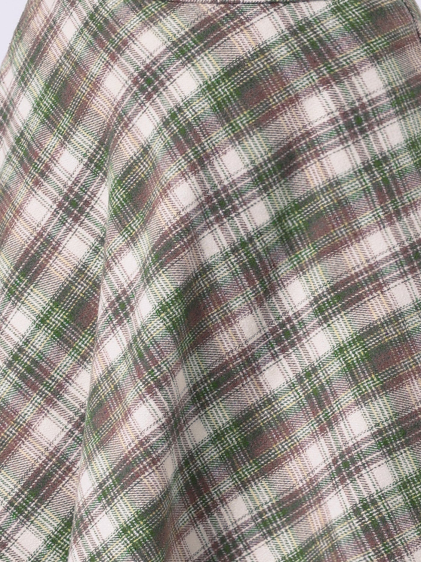 Allegra K Vintage Plaid Tartan Elastic Waist Knee Length A-Line Skirt