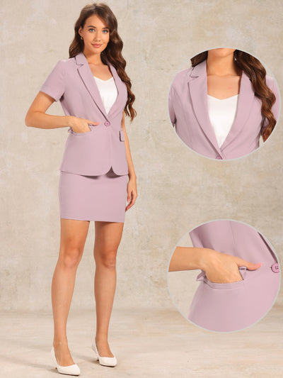 Suit Sets 2 Piece Outfits Blazer Work Pencil Skirt Suit