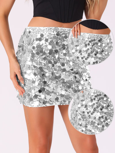 Sparkly Sequin Party Bodycon Mini Skirt