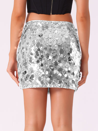 Sparkly Sequin Party Bodycon Mini Skirt