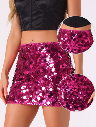 Sparkly Sequin Party Bodycon Mini Skirt