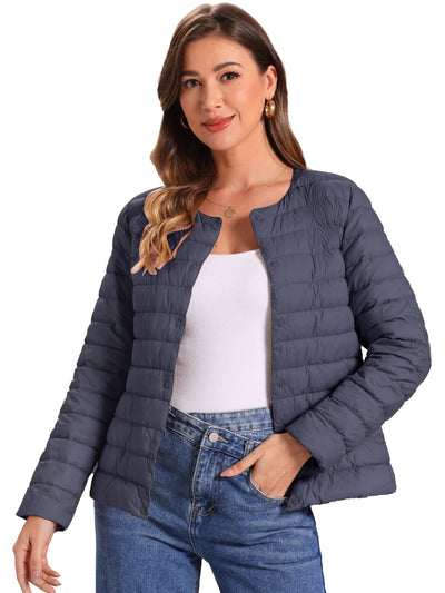 Lightweight Button Down Packable Long Sleeve Puffer Jacket