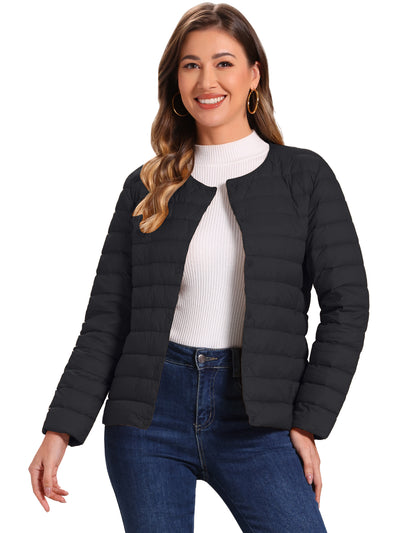 Lightweight Button Down Packable Long Sleeve Puffer Jacket