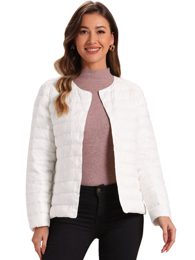 Lightweight Button Down Packable Long Sleeve Puffer Jacket