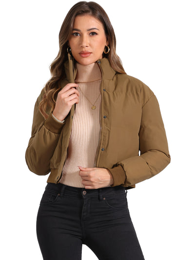 Baggy Padded Cropped Winter Bomber Jacket