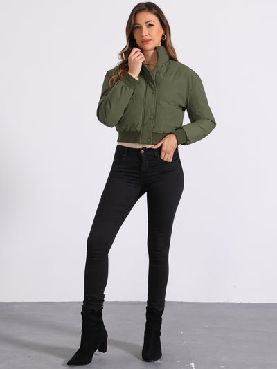 Baggy Padded Cropped Winter Bomber Jacket