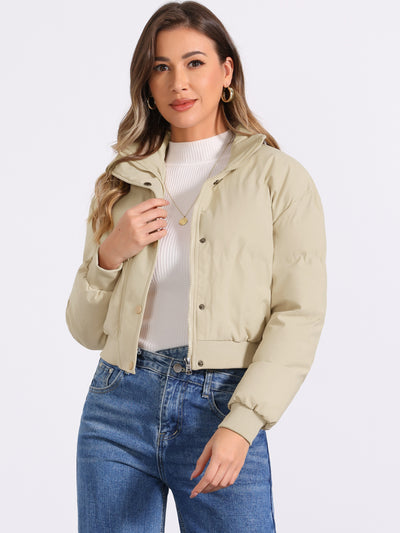 Baggy Padded Cropped Winter Bomber Jacket