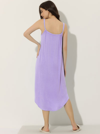 Spaghetti Strap Cami Nightdress Lounge Pajama Dress Nightgown