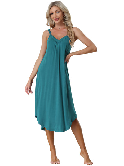 Spaghetti Strap Cami Nightdress Lounge Pajama Dress Nightgown