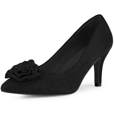 Women's Flower Pointed Toe Stiletto Heels Pumps