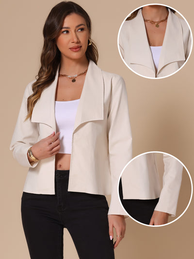 Open Front Collared Long Sleeve Casual Dressy Jacket