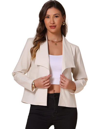 Open Front Collared Long Sleeve Casual Dressy Jacket