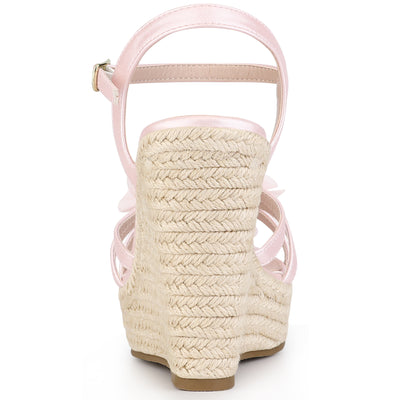 Women's Flower Platform Espadrilles Wedge Heel Sandals