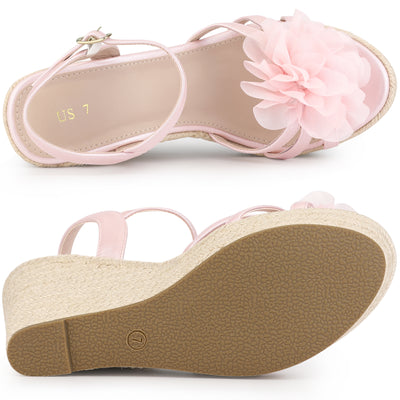 Women's Flower Platform Espadrilles Wedge Heel Sandals