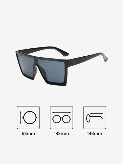 3 Packs Large Plastic Frame Square Oversize Rim Sunglasses