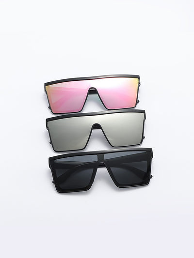 3 Packs Large Plastic Frame Square Oversize Rim Sunglasses