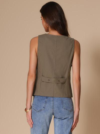 Sleeveless Lightweight Waistcoat Linen Vest