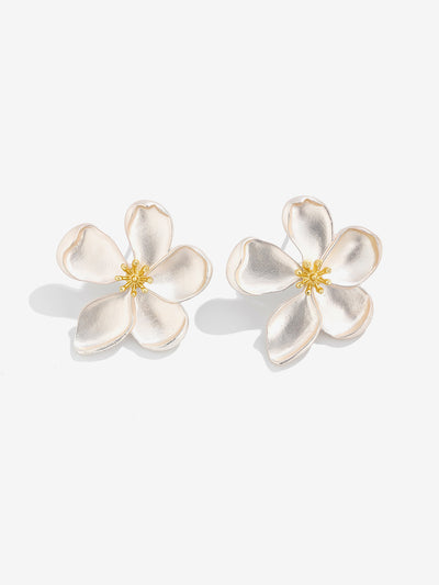 Elegant Floral Shape Alloy Stud Earrings