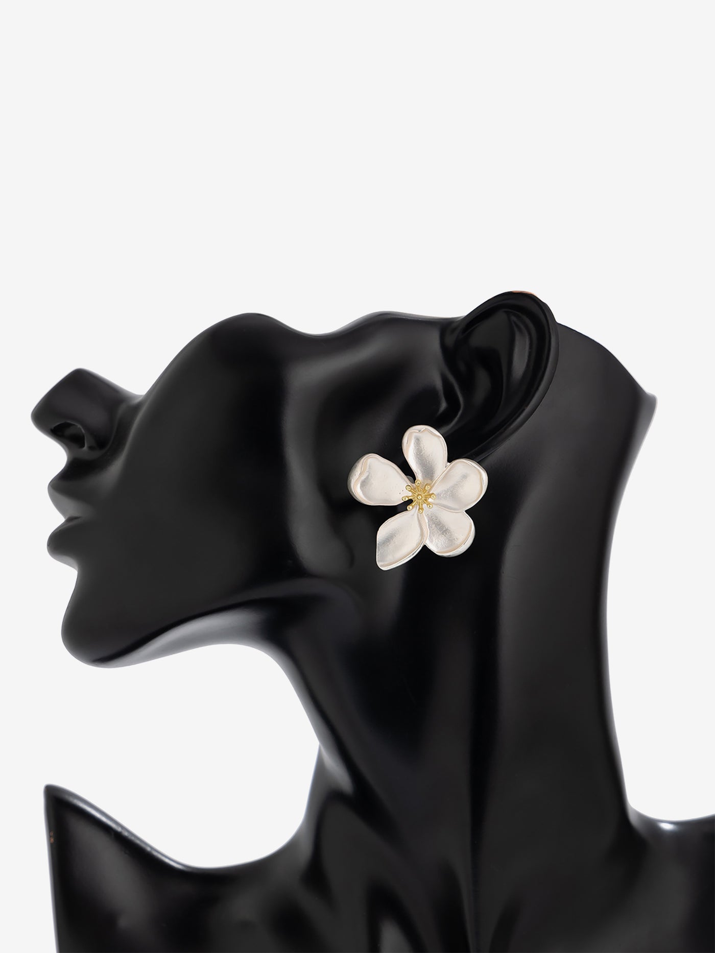 Allegra K Elegant Floral Shape Alloy Stud Earrings