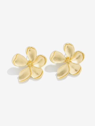 Elegant Floral Shape Alloy Stud Earrings