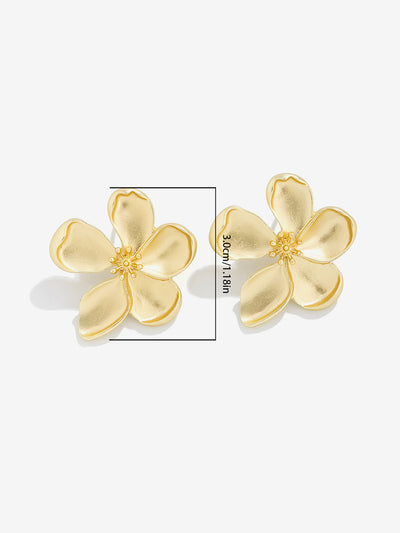 Elegant Floral Shape Alloy Stud Earrings