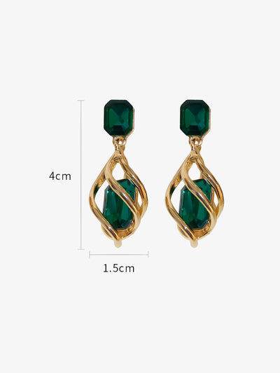 Faux Diamond Geometric Waterdrop Shape Drop Earrings