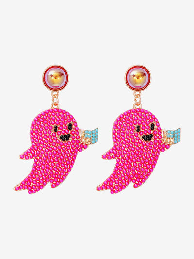 Halloween Ghost Faux Rhinestone Drop Earrings