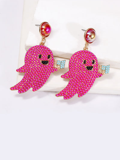 Halloween Ghost Faux Rhinestone Drop Earrings